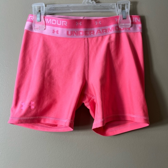Under Armour Women's Pink MIDI Athletic Spandex Shorts Size XS Small Athletic - Picture 6 of 6